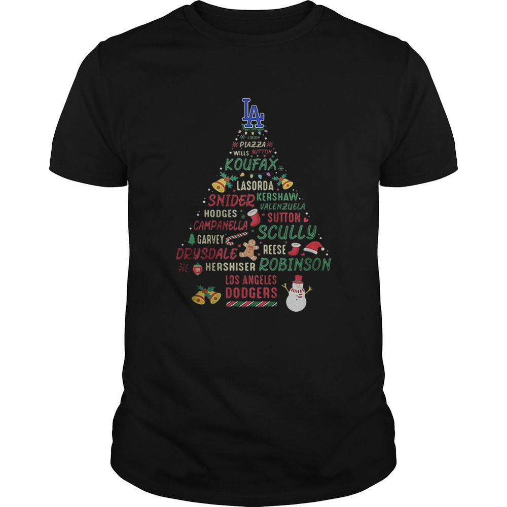La Koufax Snider Scully Robinson Dodgers Christmas Tree Shirt